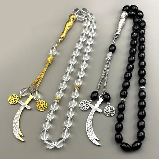 Zulfiqar Sword Car Pendant Blue Glass
