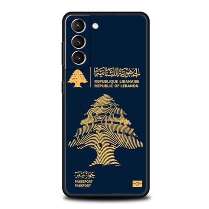Lebanon Passport Phone Case For Samsung Galaxy S25 Edge S24 S23 S22 Ultra S20 S21 FE 5G S10 S9 Plus S10E Soft Cover