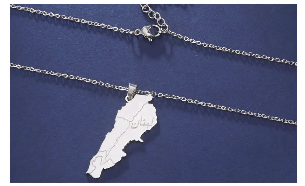 Lebanon Map Pendant Necklaces for Men Women Stainless Steel Lebanese State Necklace Jewelry 2026 Gifts Wholesale New