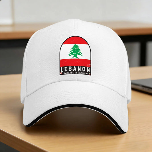 White Crest Lebanon Flag Patch Baseball Cap