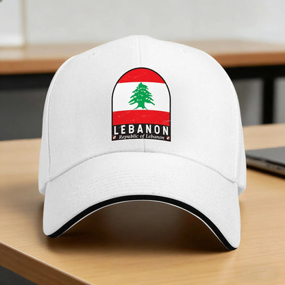 Baseball Cap Lebanon Flag Map