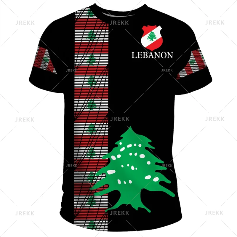 The Republic-of Lebanon Map Flag 3D Print T Shirt
