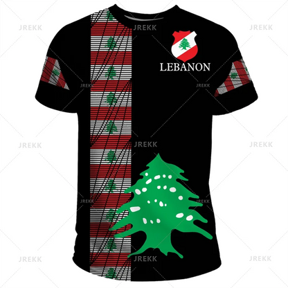 The Republic-of Lebanon Map Flag 3D Print T Shirt